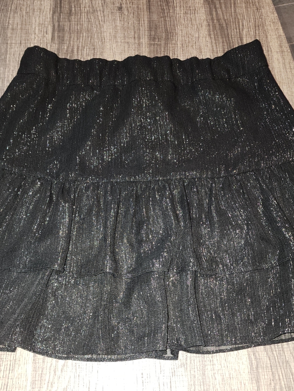 Madewell Size 2 Black Sparkle Tiered Women's Skirt